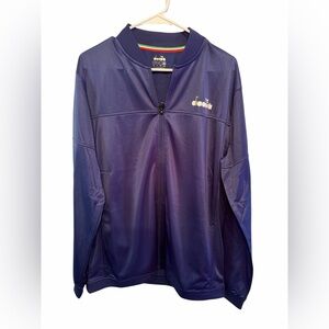 Diadora full zip‎ up tennis jacket blue size XL